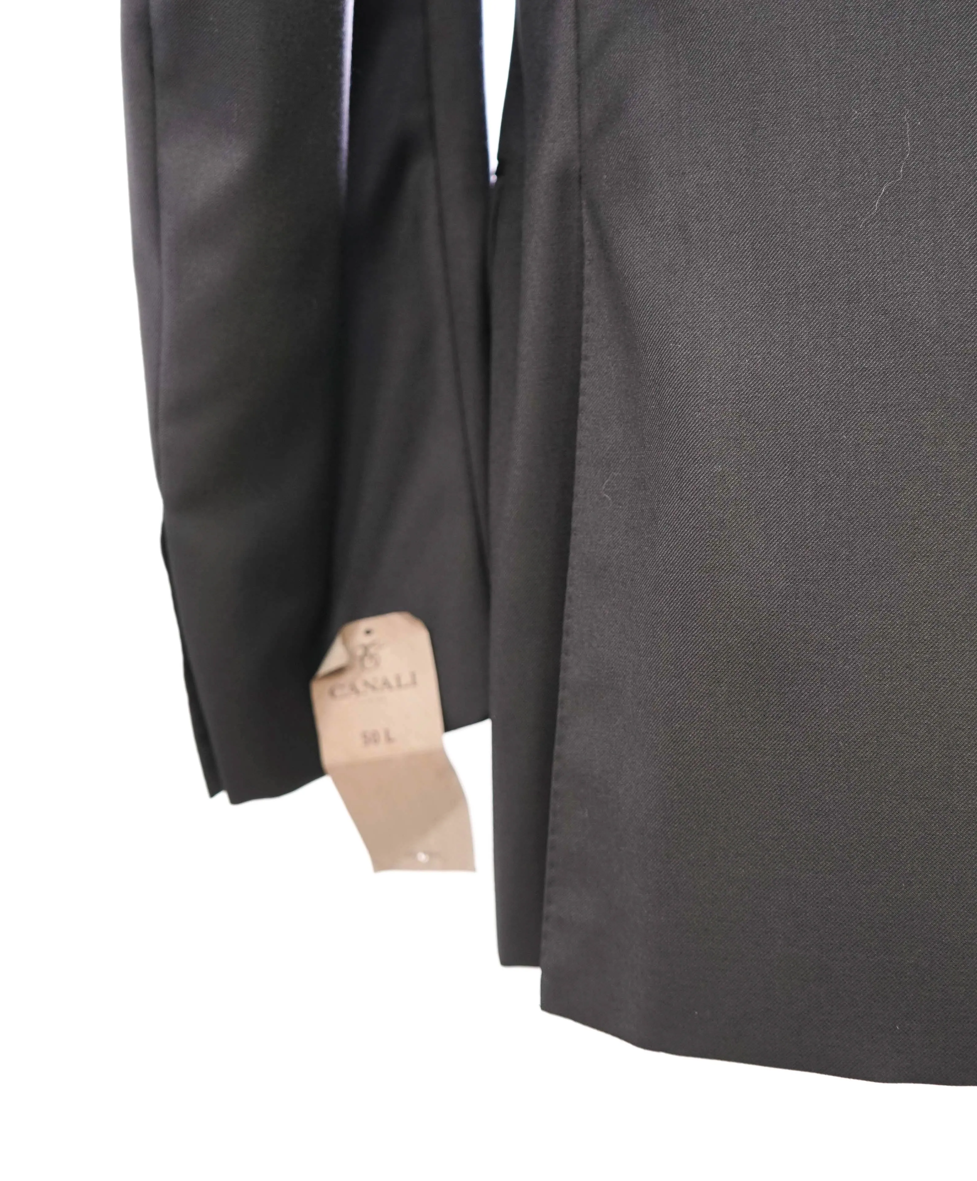 $1,795 CANALI -  Black Solid Notch Lapel 2-Btn Blazer - 40L US