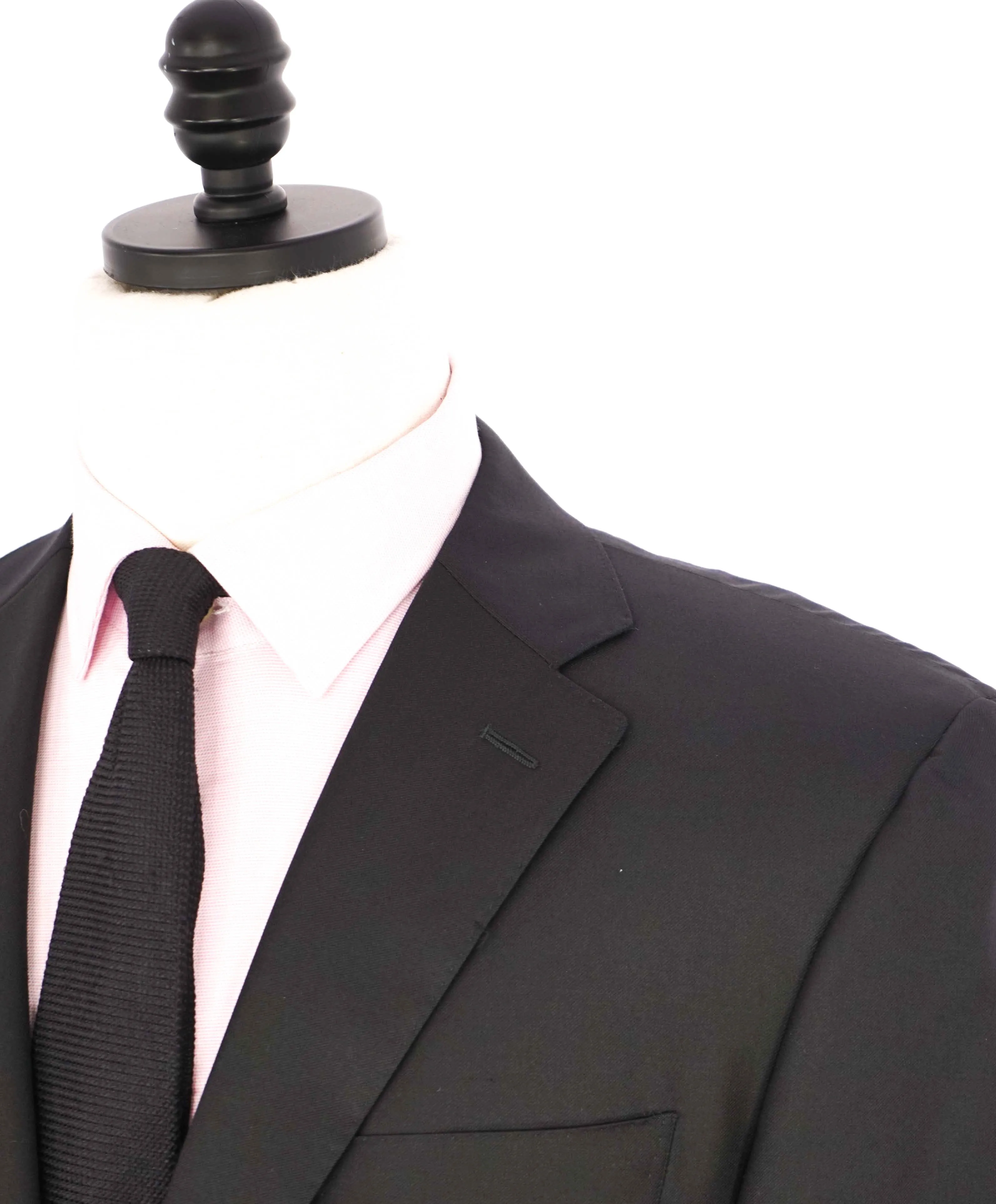 $1,795 CANALI -  Black Solid Notch Lapel 2-Btn Blazer - 40L US