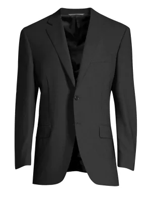 $1,795 CANALI -  Black Solid Notch Lapel 2-Btn Blazer - 44R US