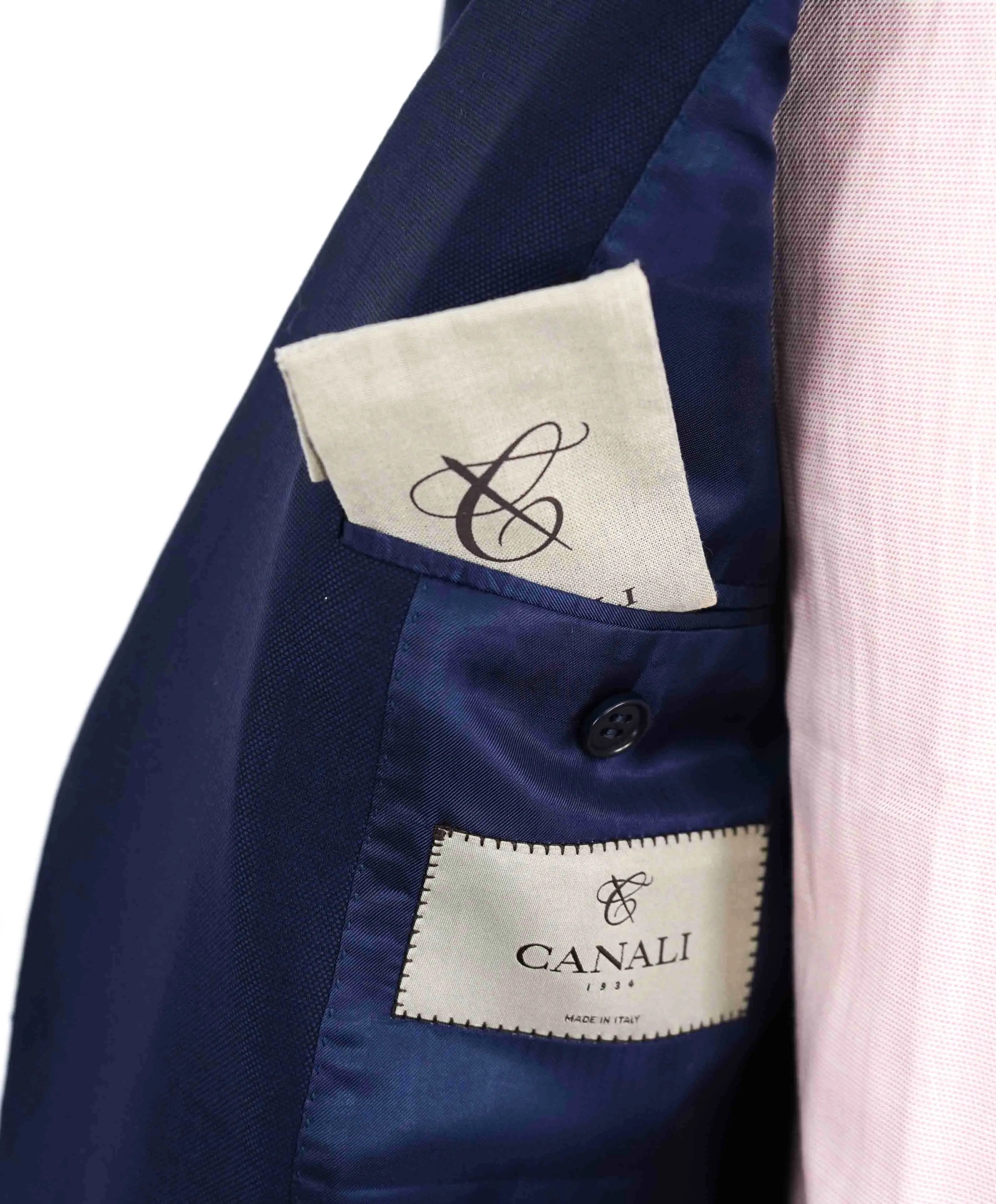 $1,895 CANALI - Cobalt Blue Royal Weave Wool Blazer - 46L