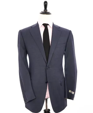 $1,895 CANALI - GEOMETRIC Square Check Mid Blue Blazer - 44L