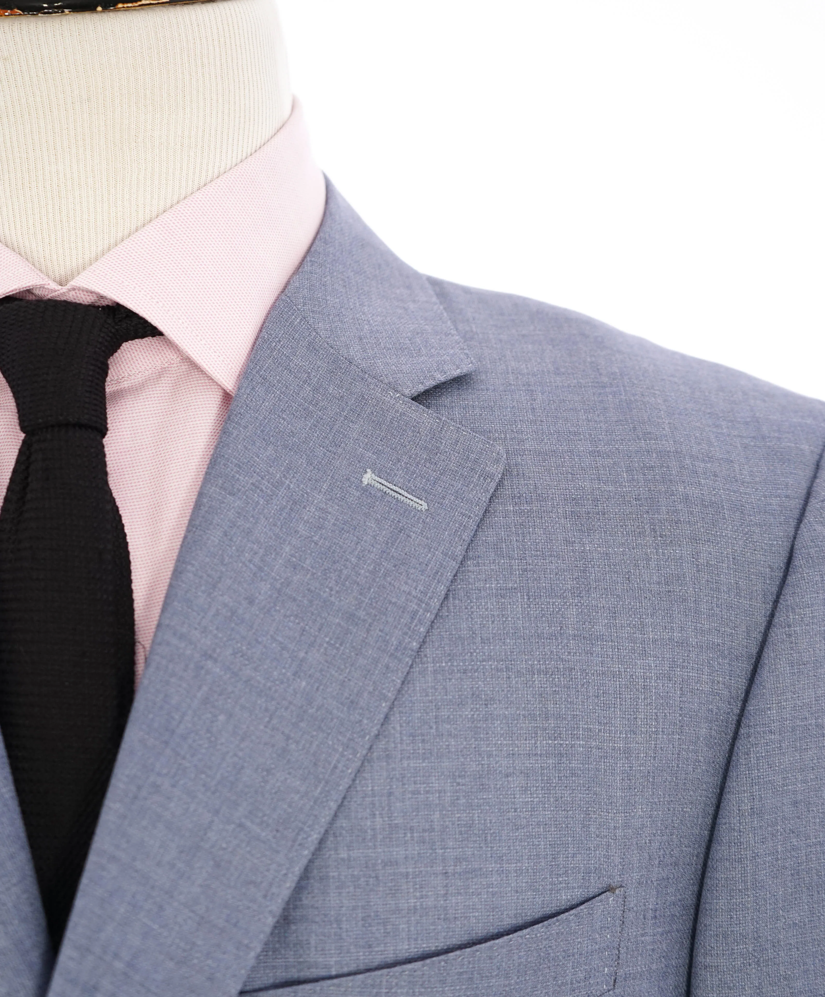 $1,895 CANALI - "TRAVEL" Baby Blue Textured Blazer - 44L