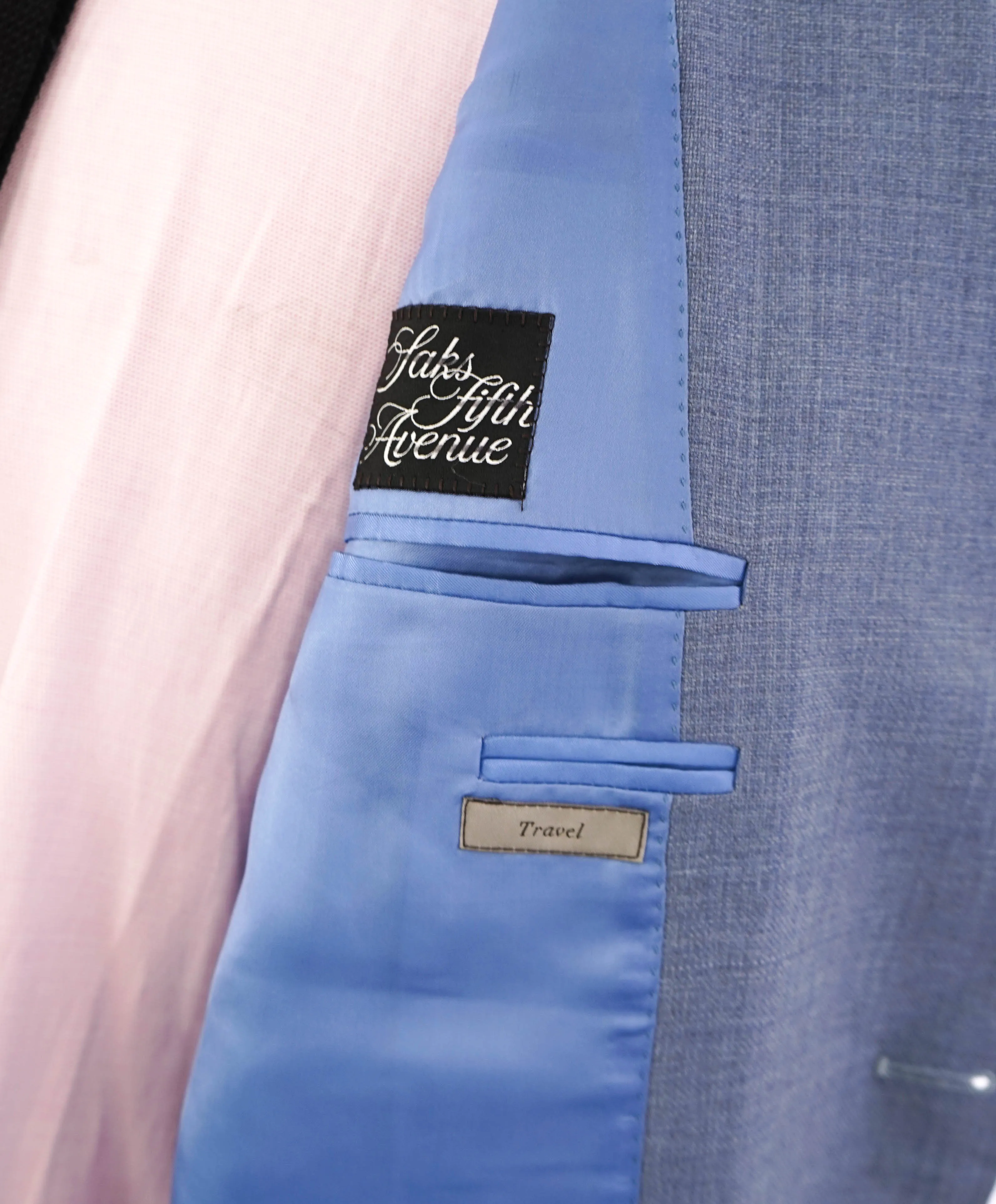 $1,895 CANALI - "TRAVEL" Baby Blue Textured Blazer - 44L