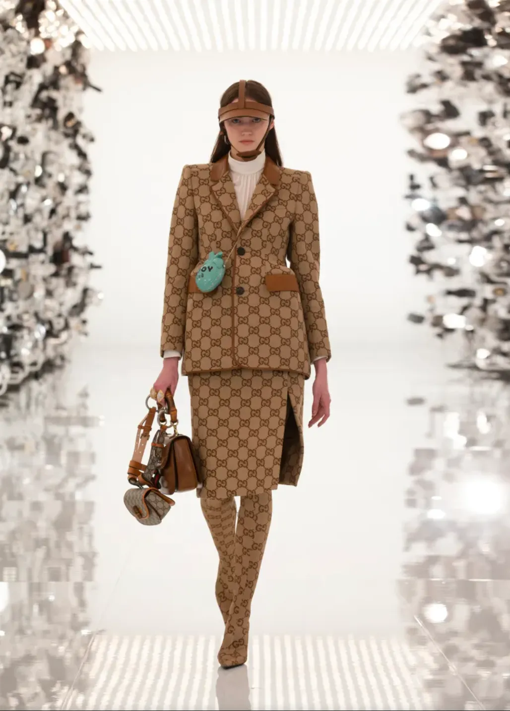 2021 F/W Canvas & Leather GG Hourglass Jacket