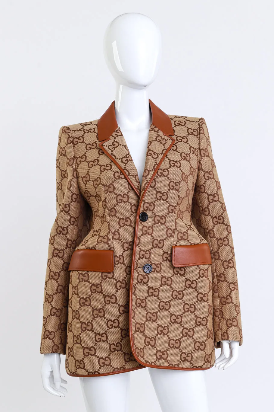 2021 F/W Canvas & Leather GG Hourglass Jacket