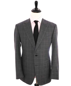 $2,295 CANALI - "EXCLUSIVE Super 150's" Gray Windowpane Wool Blazer - 44R