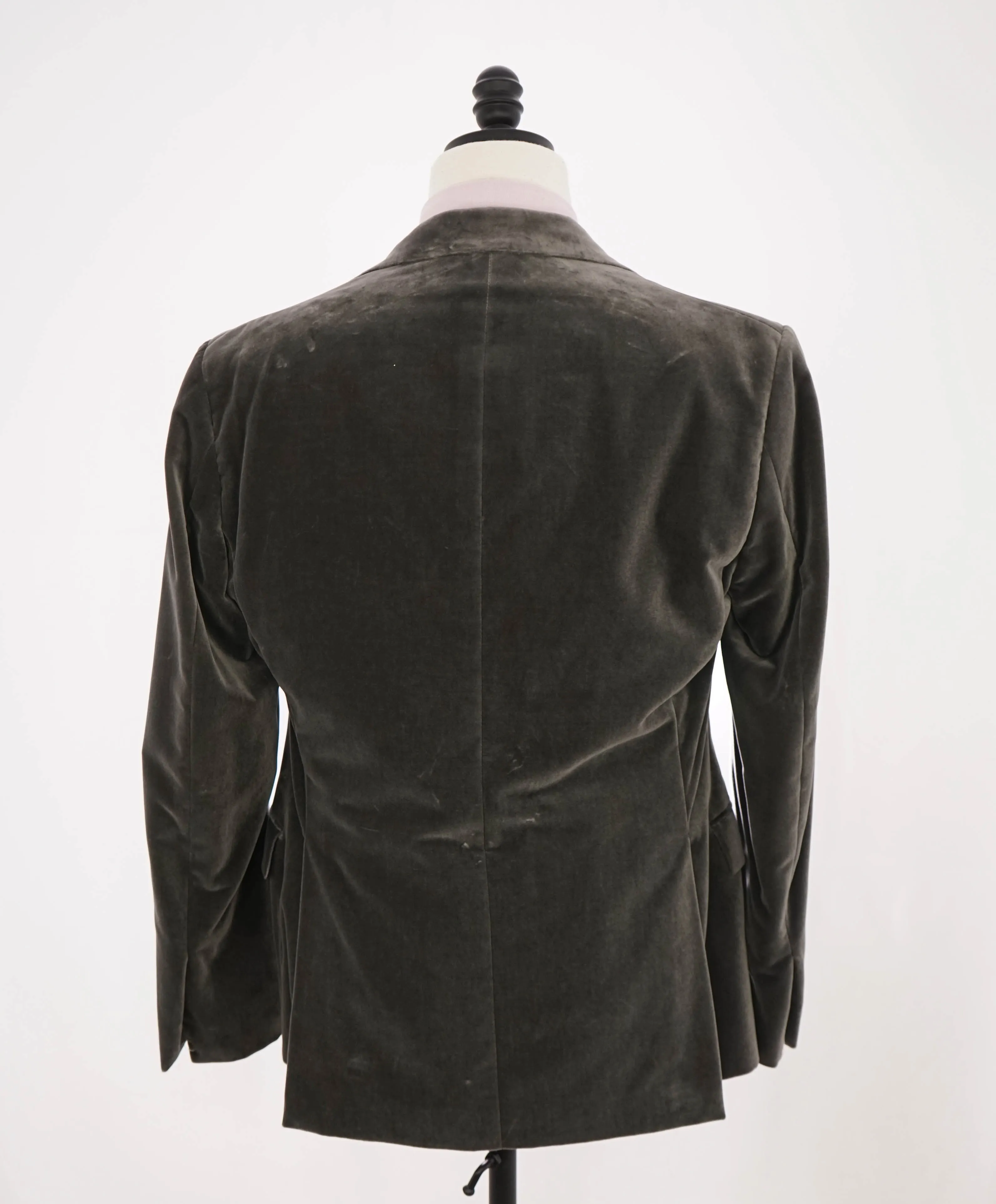 $2,695 RALPH LAUREN PURPLE LABEL - *VELVET* Gray Notch Lapel Blazer - 40R