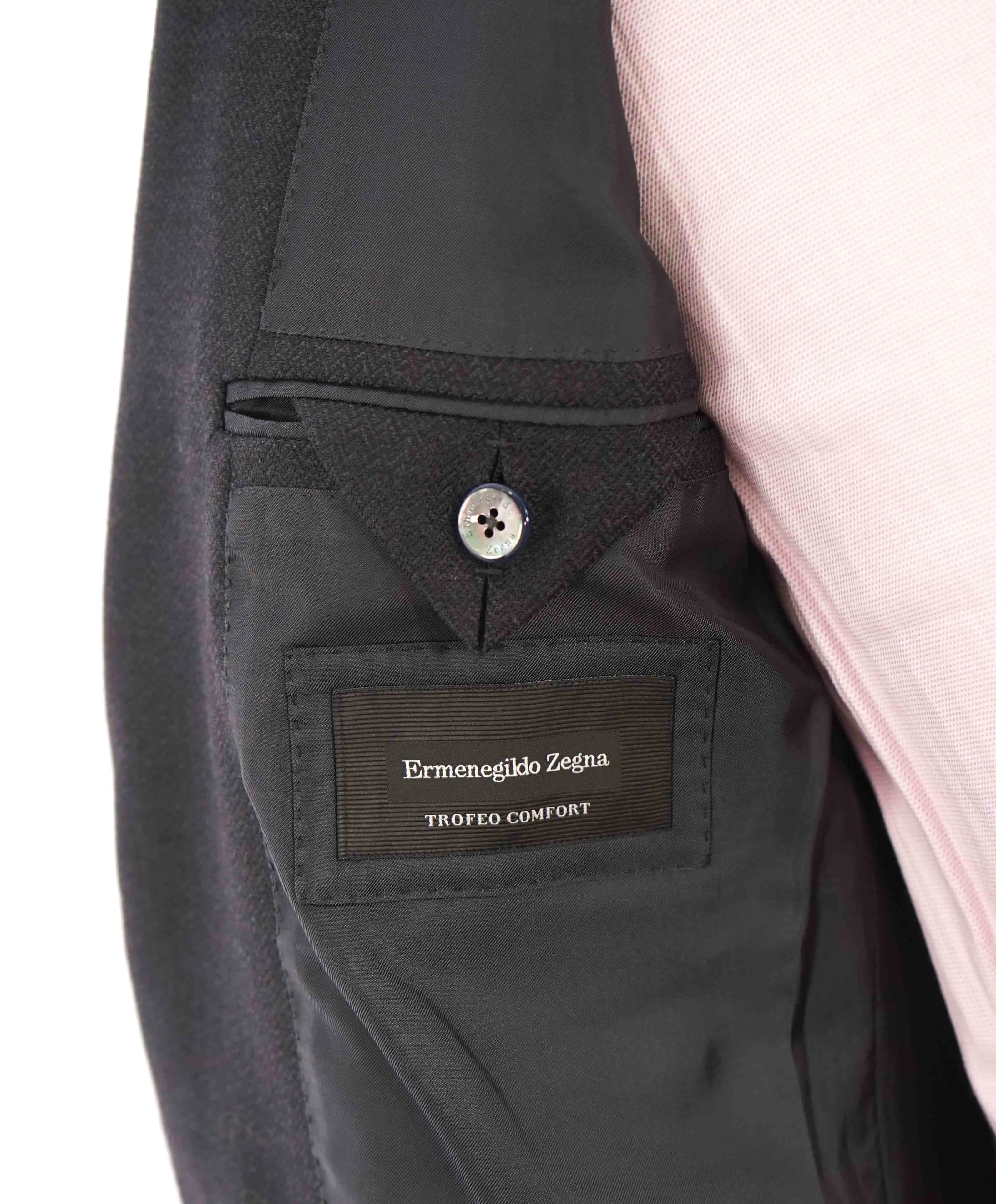 $2,895 ERMENEGILDO ZEGNA - "TROFEO COMFORT" Herringbone Blazer - 40S