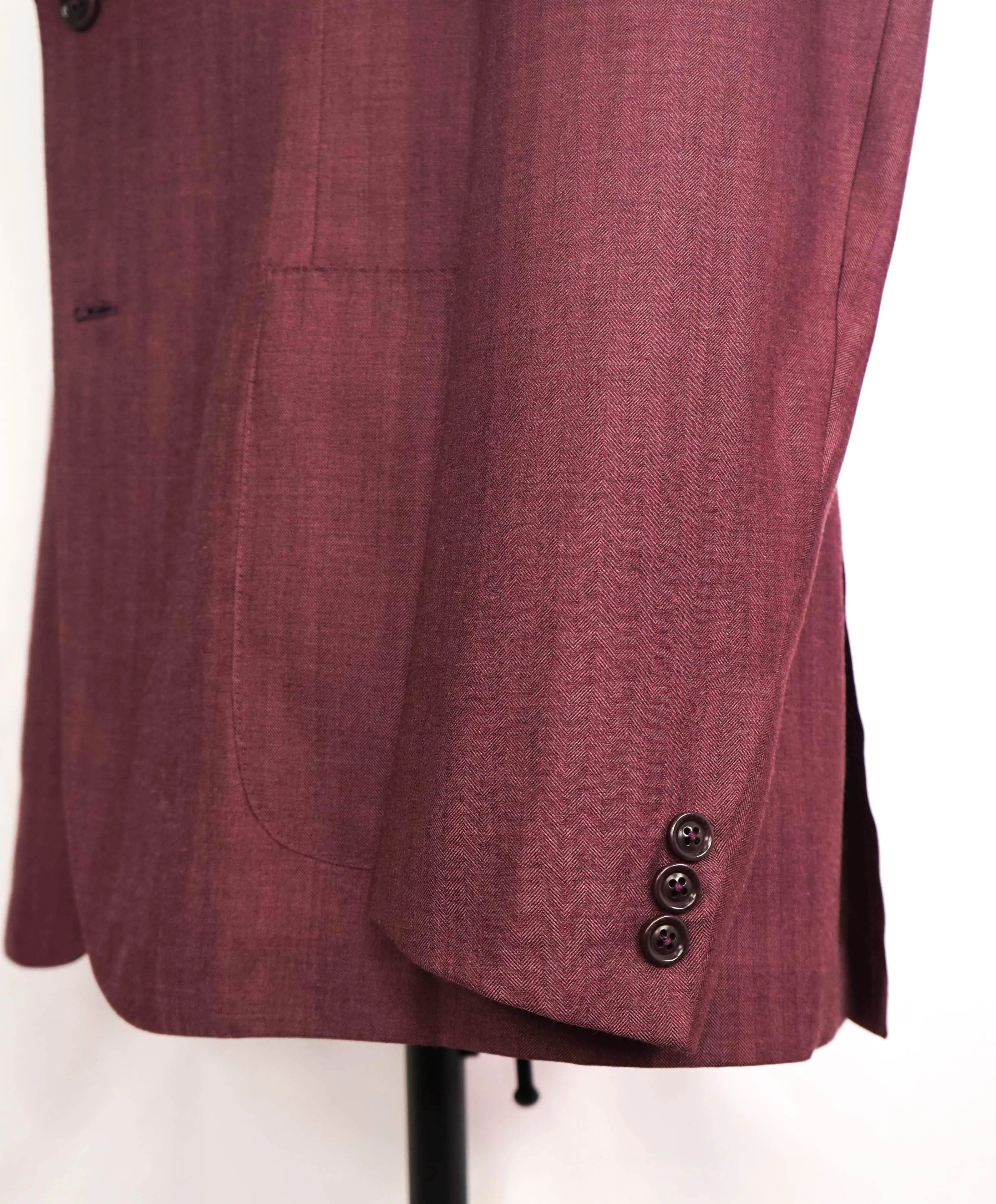 $3,490 ERMENEGILDO ZEGNA - PINK "CAHSMERE" Herringbone Blazer - 42R