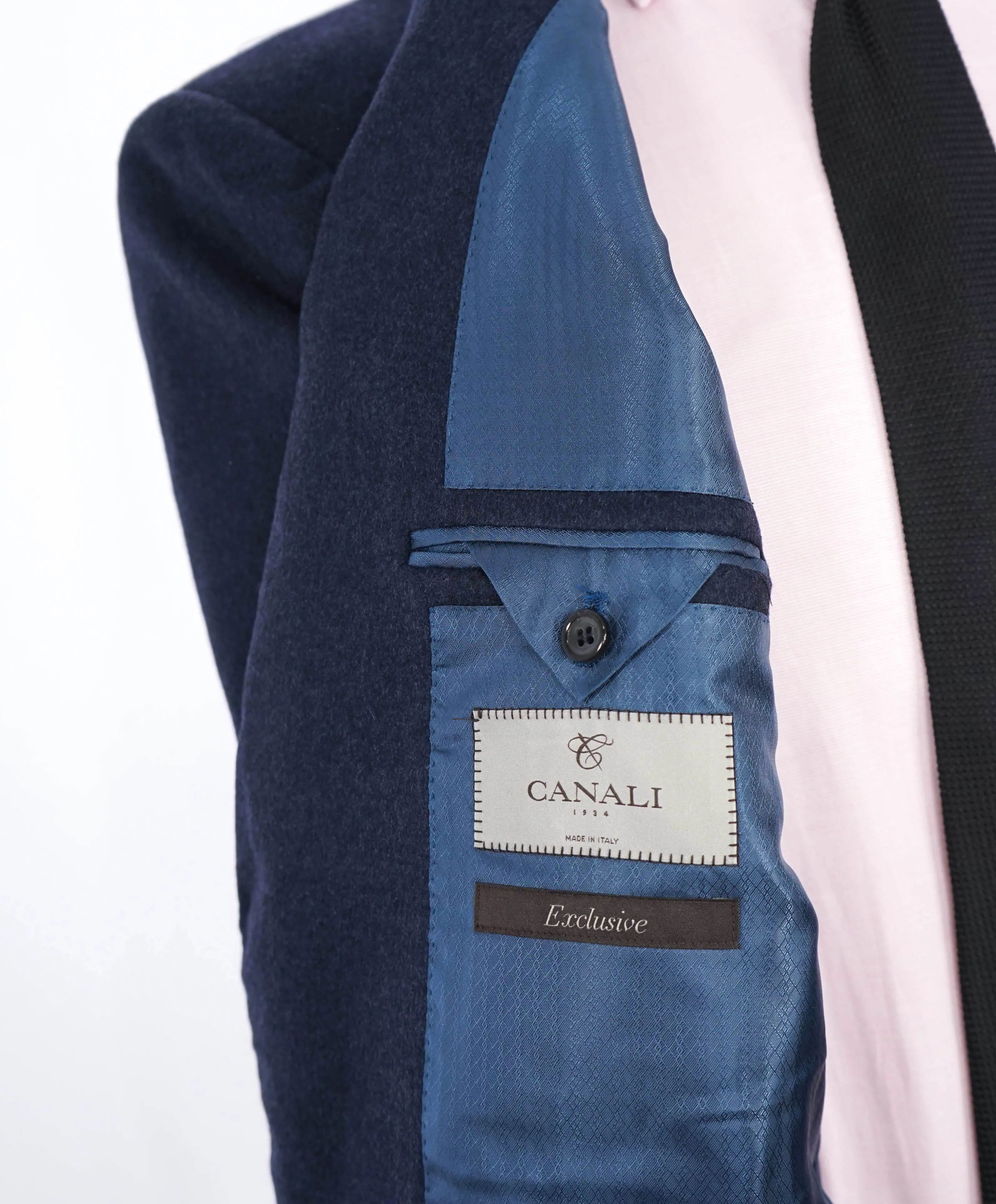 $3,495 CANALI - "EXCLUSIVE" Pure CAHSMERE Navy Blazer - 44R