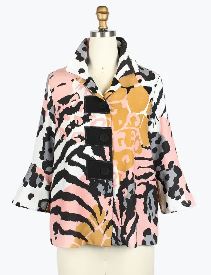 4960 - Animal Prints Button Patch Jacket