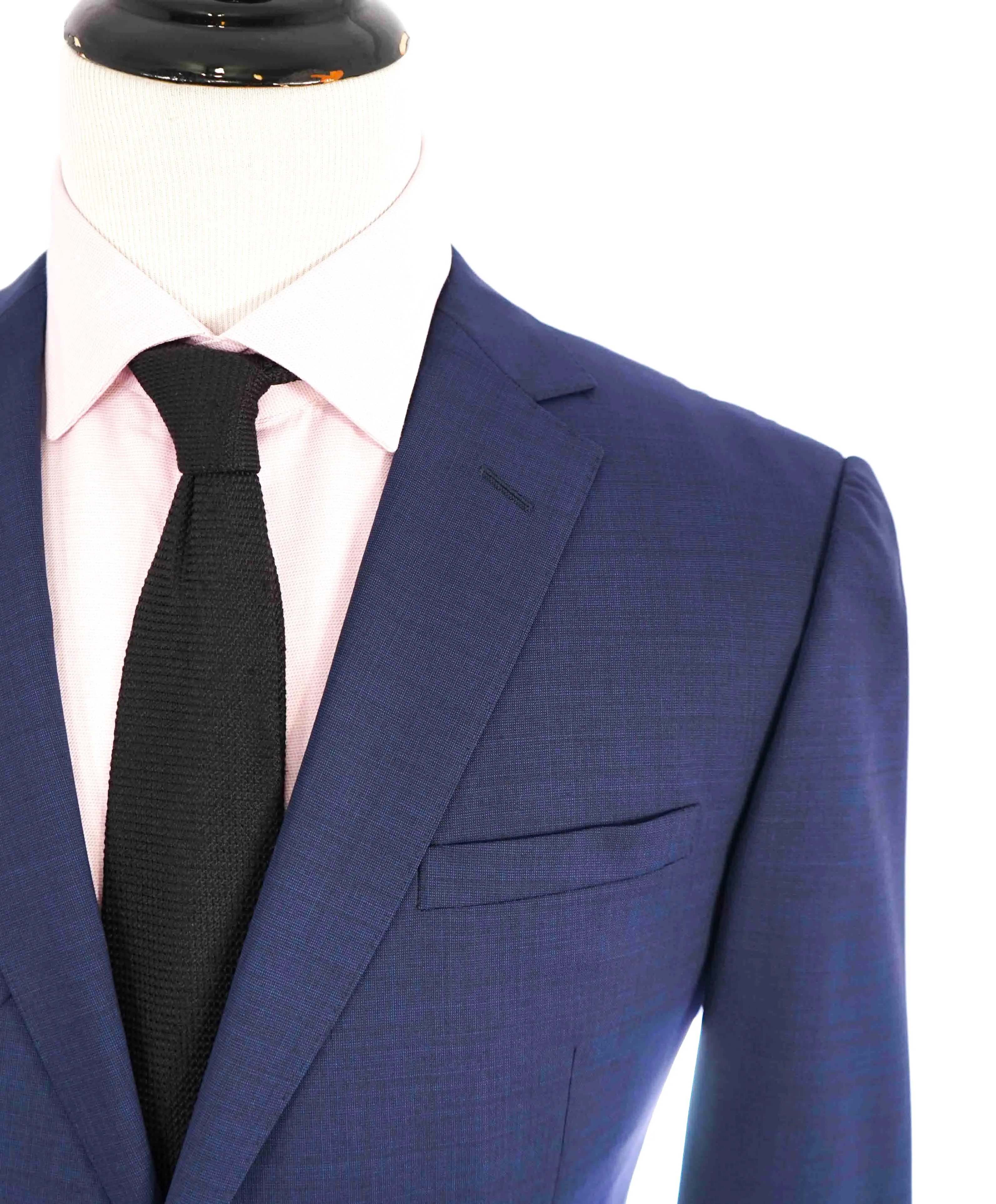 $995 Z ZEGNA - Blue & Red Textured 2-Button Notch Lapel Blazer - 42R