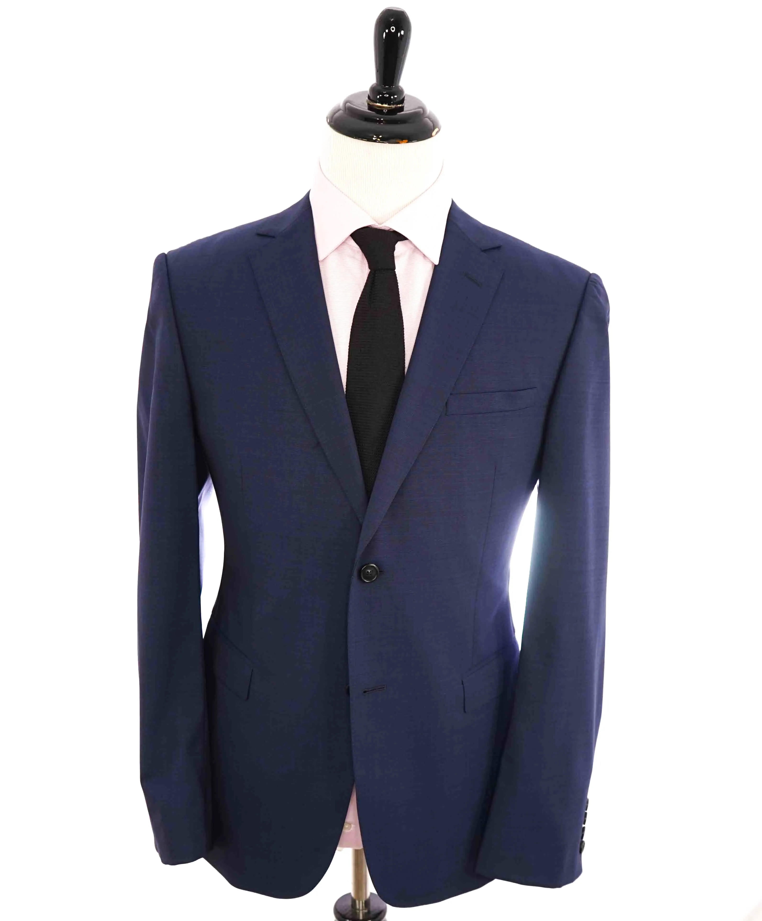 $995 Z ZEGNA - Blue & Red Textured 2-Button Notch Lapel Blazer - 42R