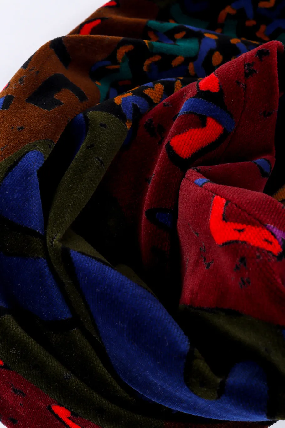 Abstract Print Velvet Jacket