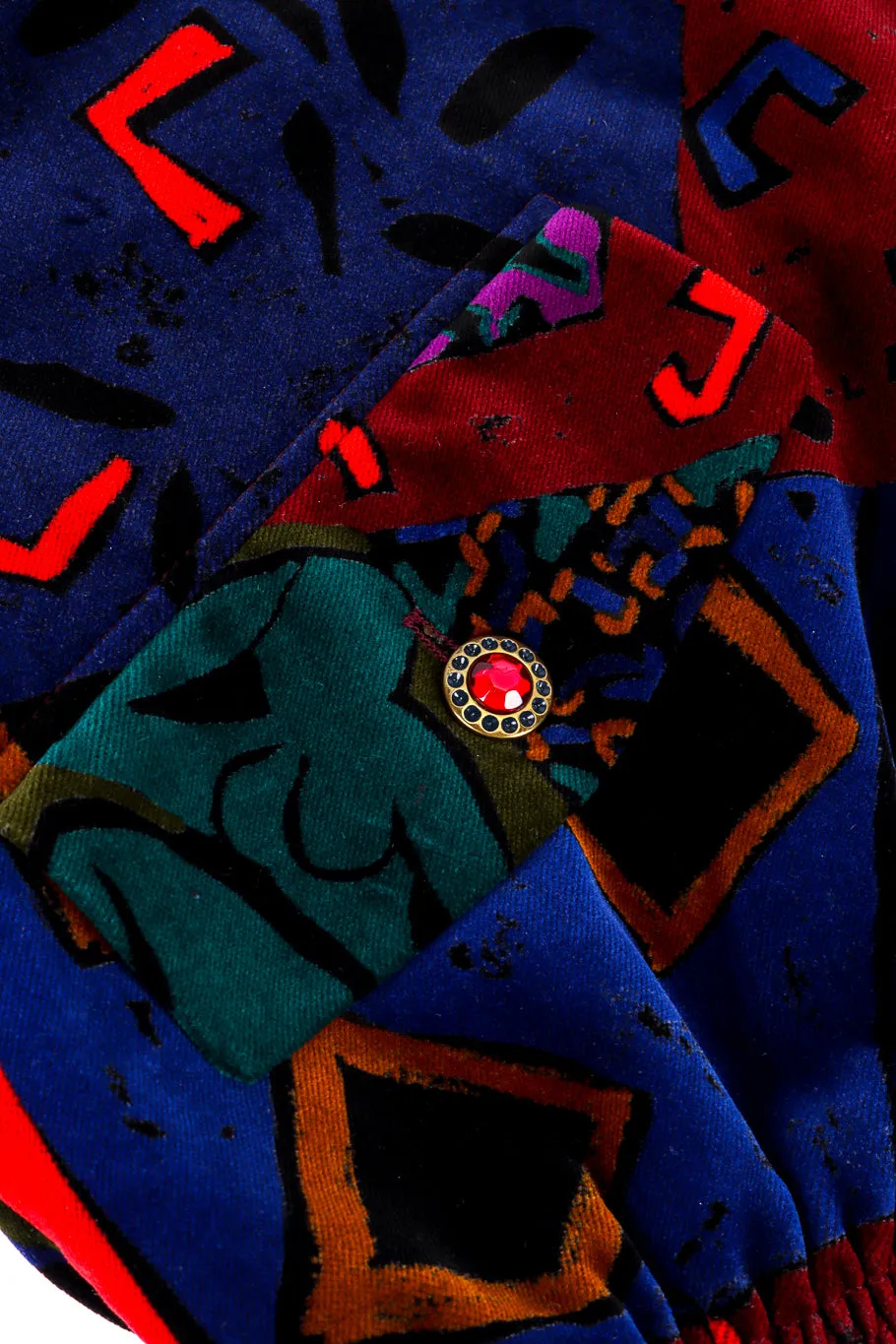Abstract Print Velvet Jacket