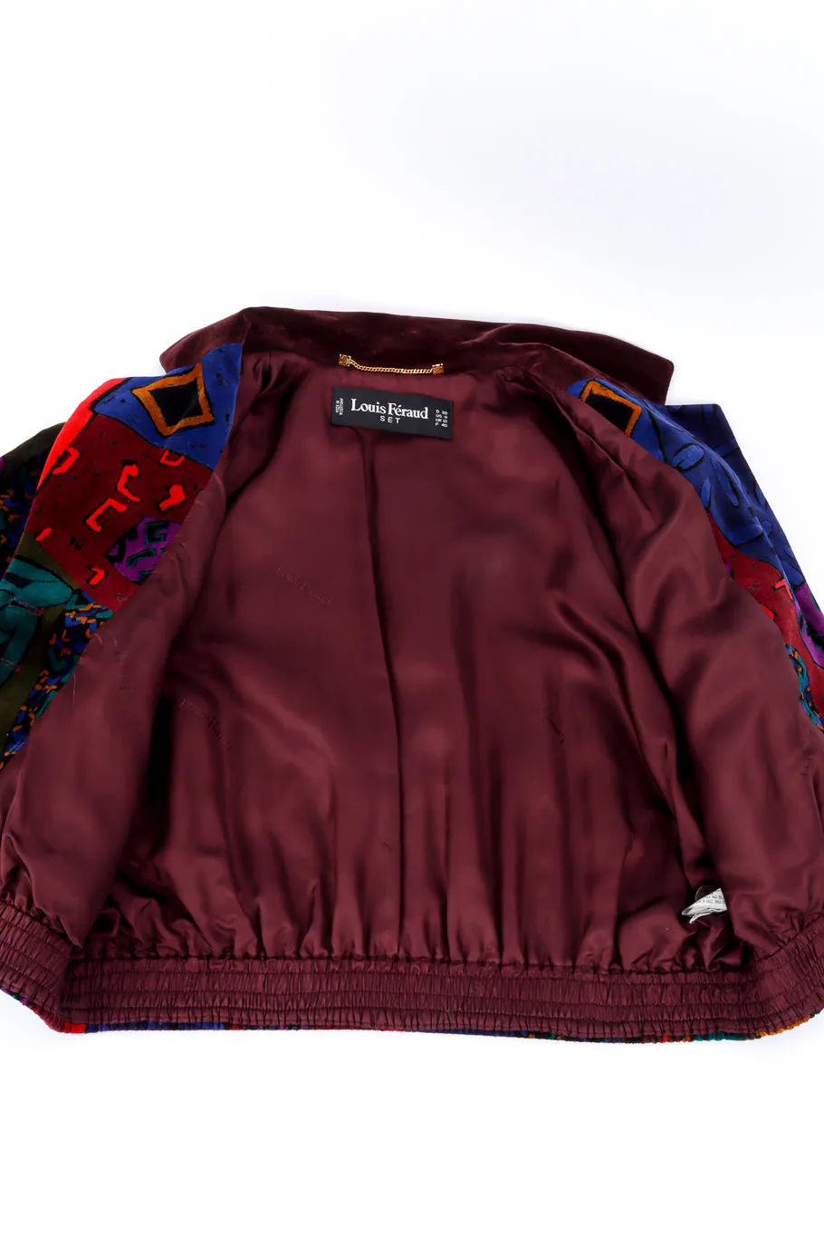 Abstract Print Velvet Jacket