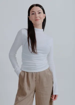 Aiden Turtleneck Top - White