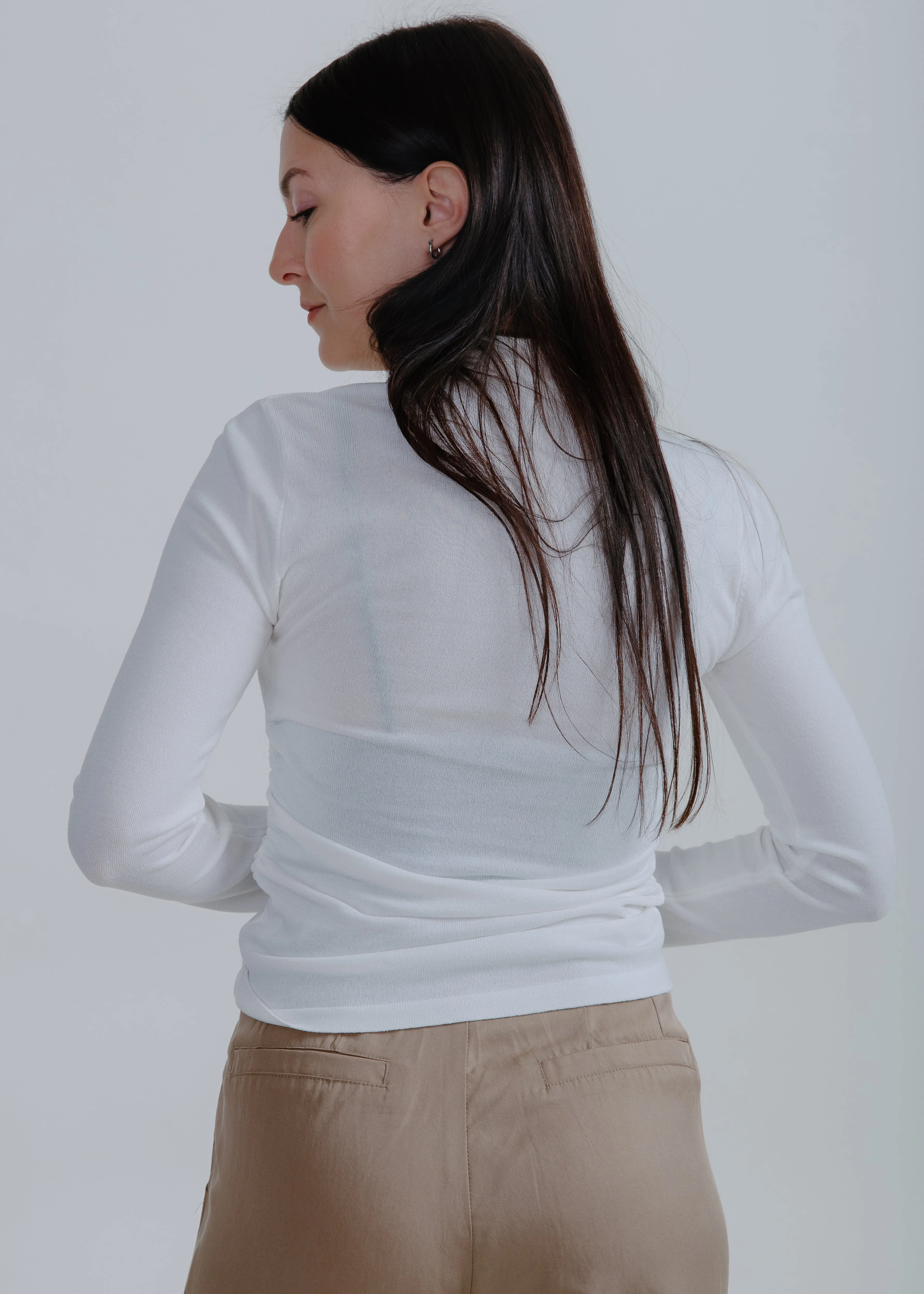 Aiden Turtleneck Top - White