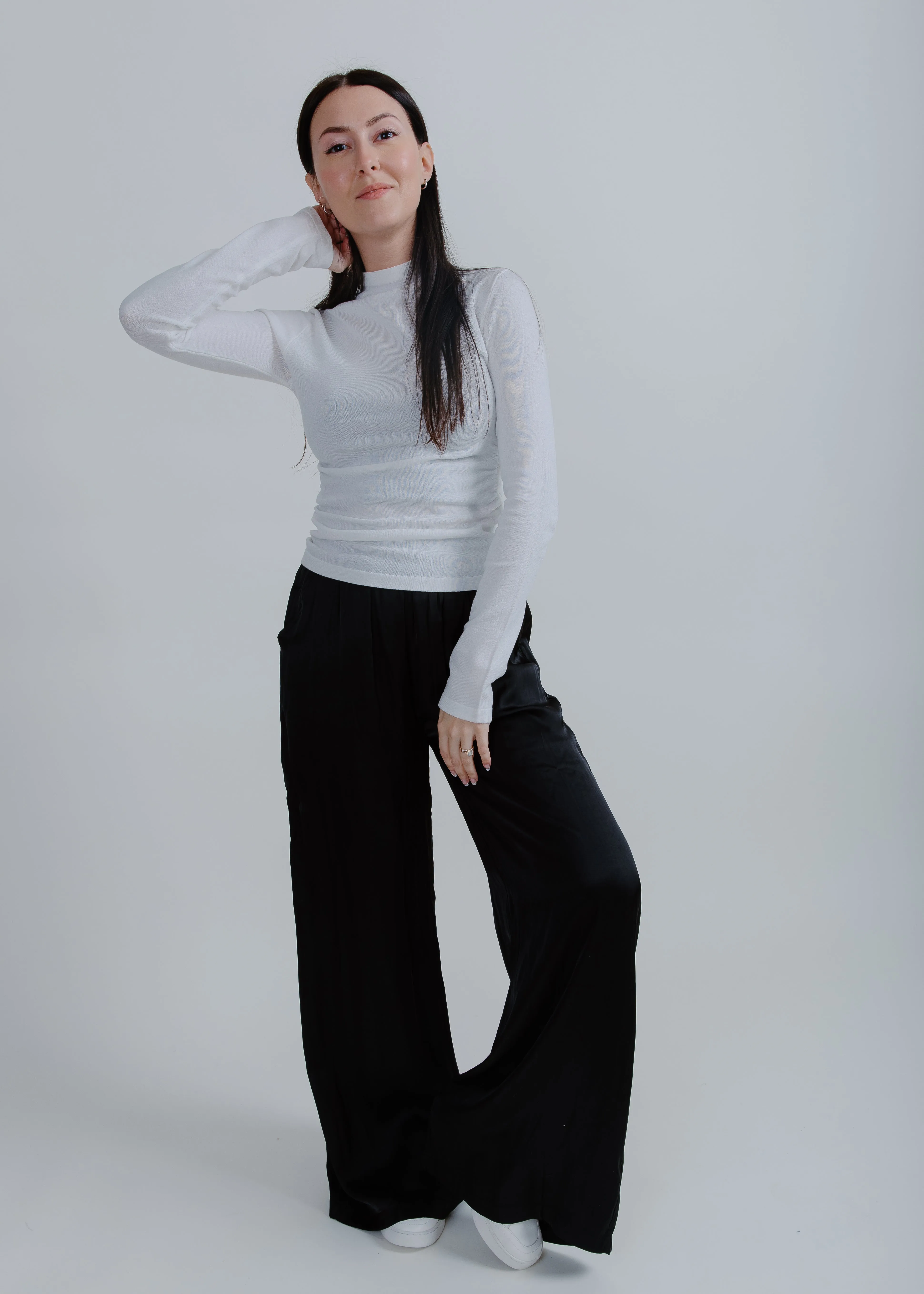 Aiden Turtleneck Top - White