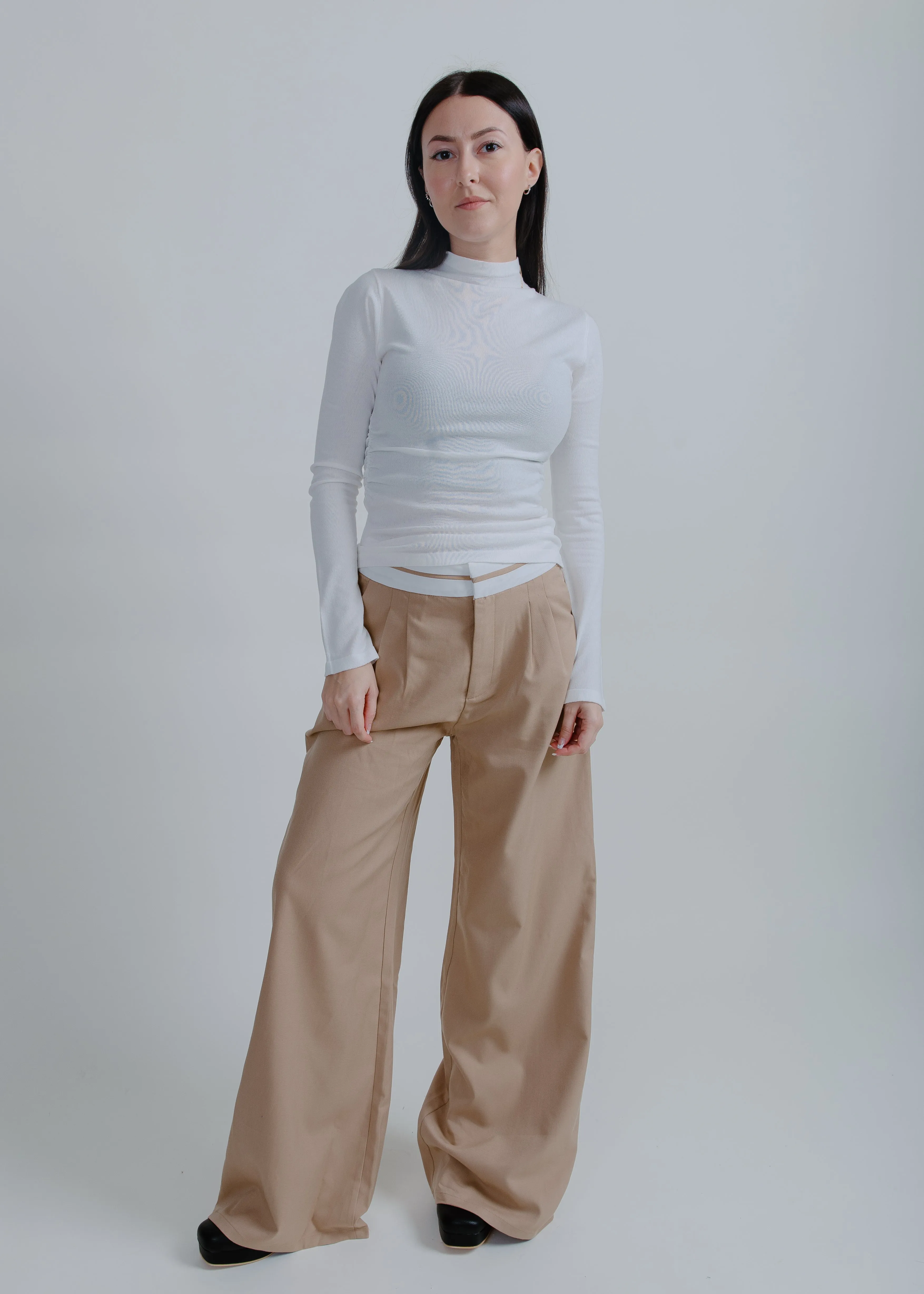 Aiden Turtleneck Top - White