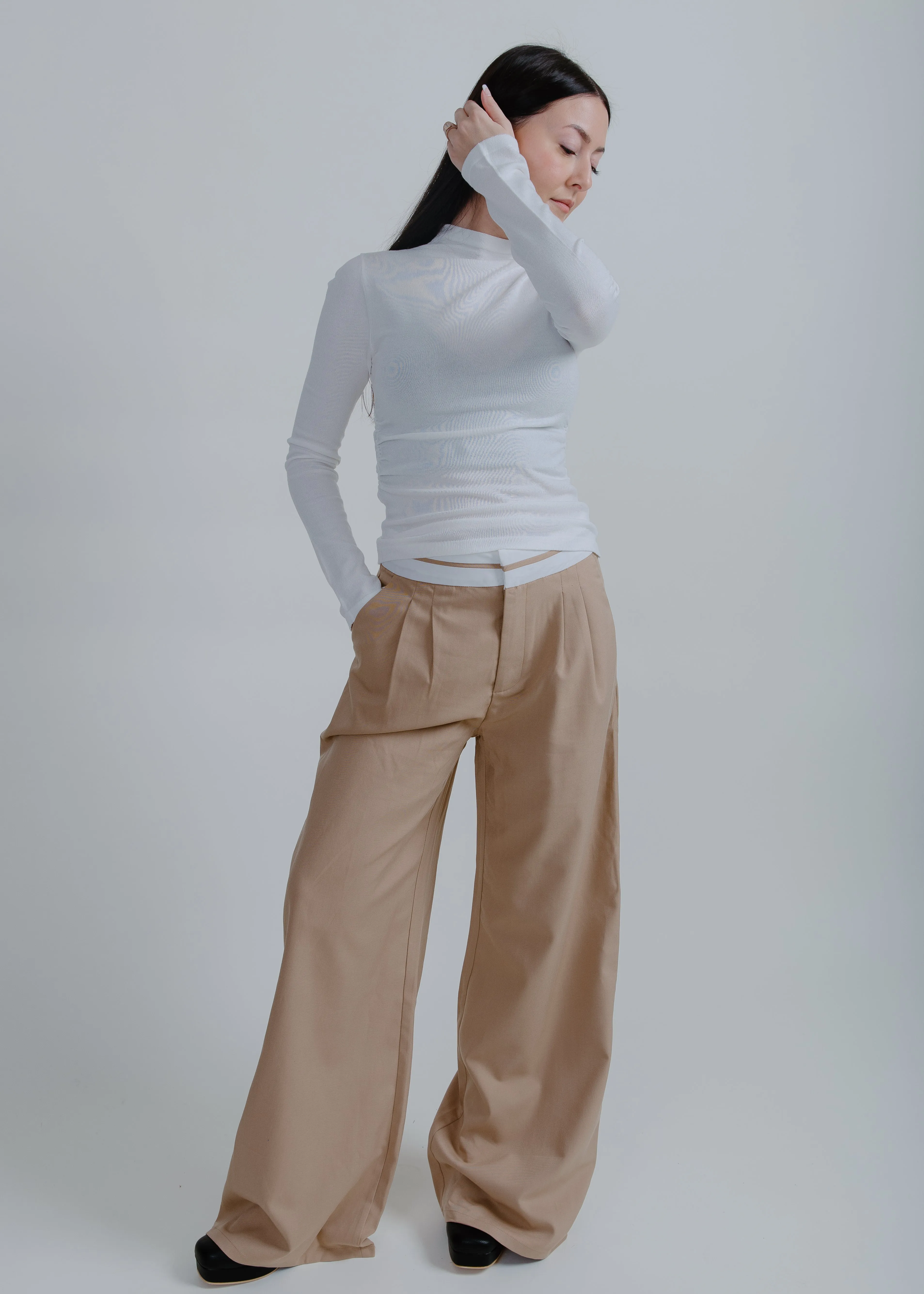 Aiden Turtleneck Top - White