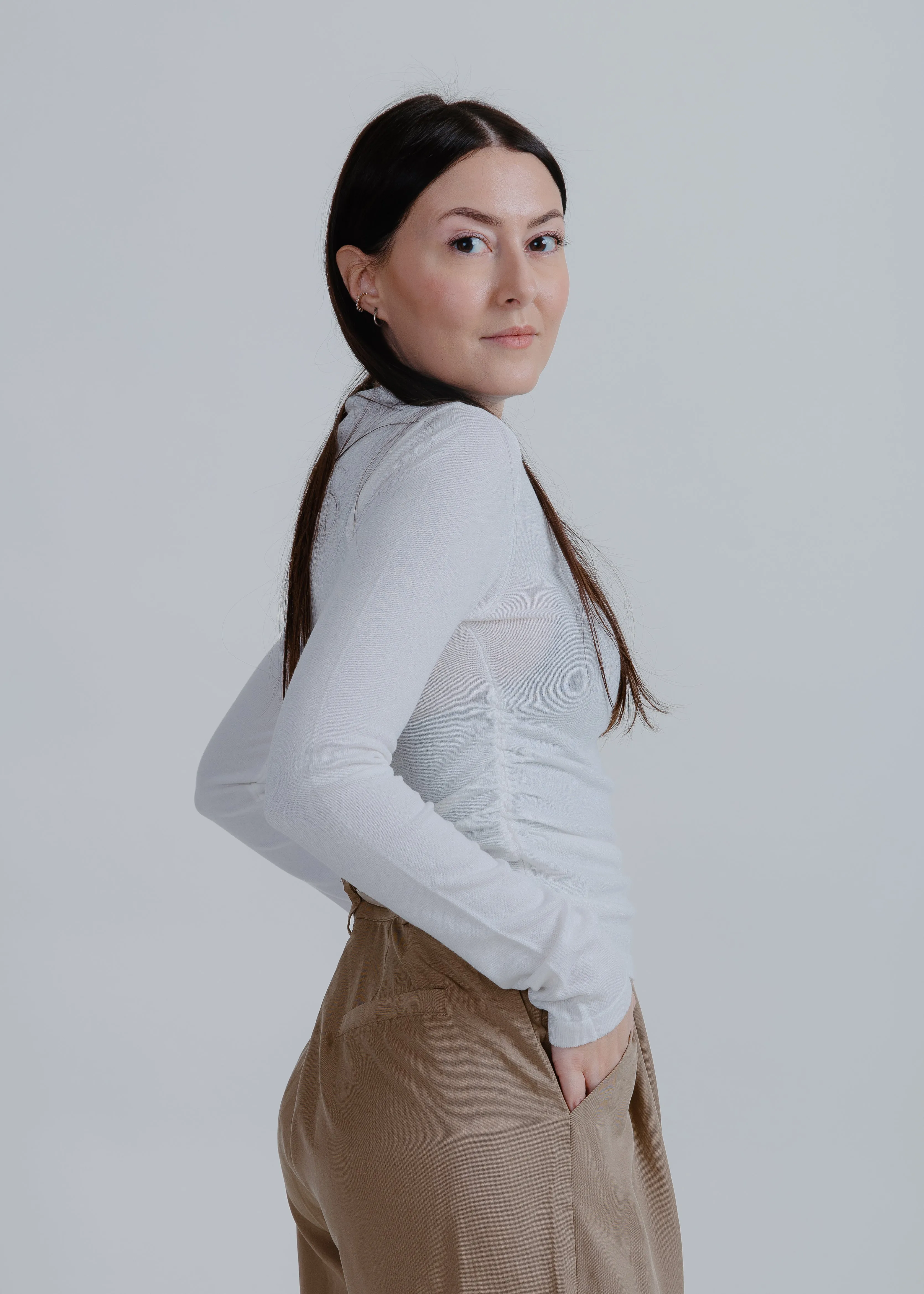 Aiden Turtleneck Top - White