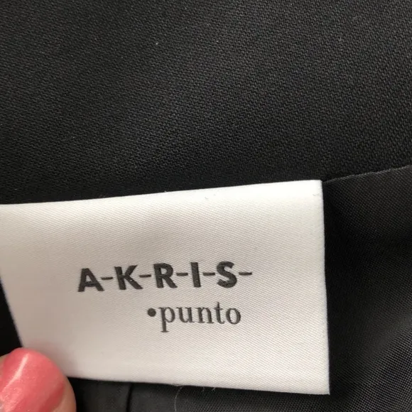 AKRIS Punto Wool Black Pencil Skirt Sz 4