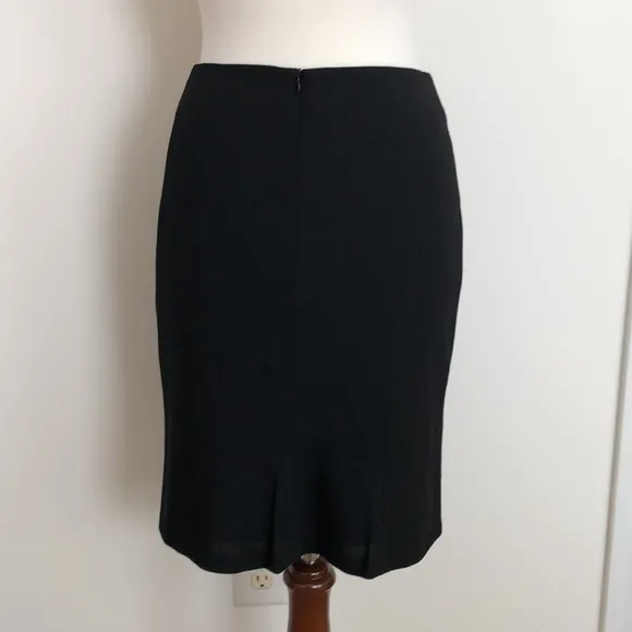AKRIS Punto Wool Black Pencil Skirt Sz 4