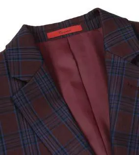 Alessandro Vitello by Renoir Burgundy Slim Fit Side Vented Blazer 294-24