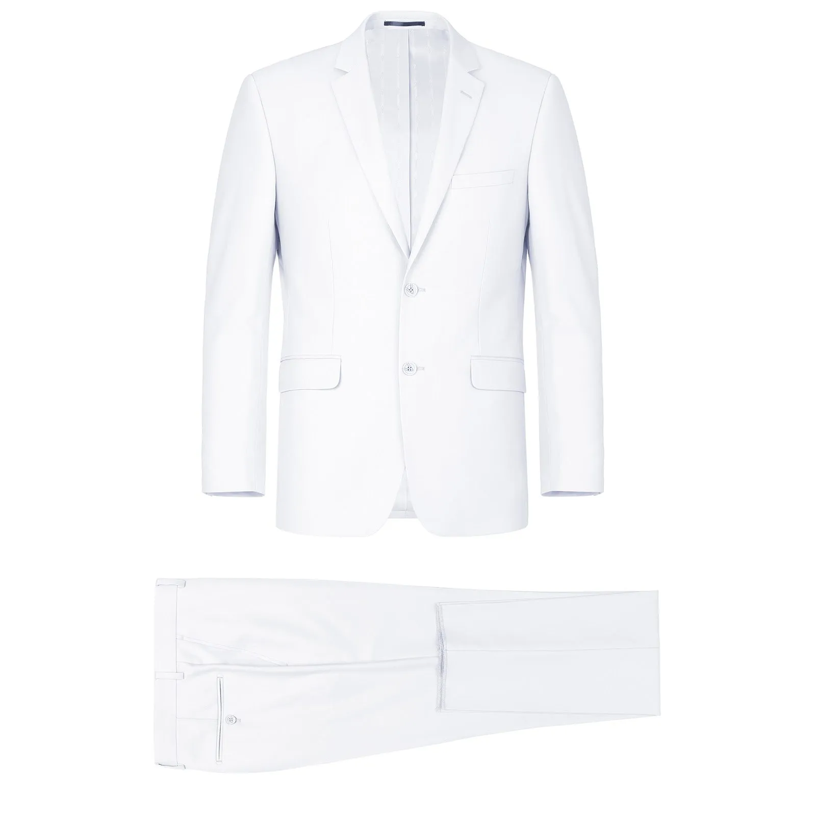 Alessandro Vitello by Renoir White 2-Piece Classic Fit Single Breasted Notch Lapel Suit 201-6