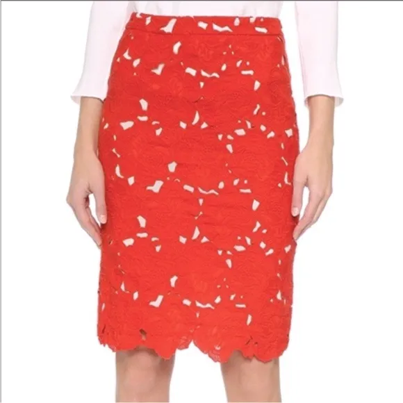 ALICE   OLIVIA Ferrel Floral Lace Pencil Skirt Size 0