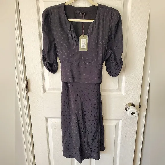 AllSaints Black ‘Avery’ dress with short sleeves Size:10
