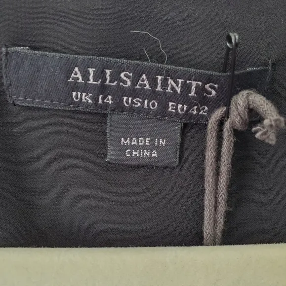 AllSaints Black ‘Avery’ dress with short sleeves Size:10