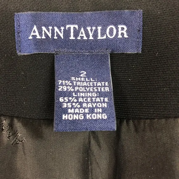 Ann Taylor Black Blazer Suit Coat 3 Buttons