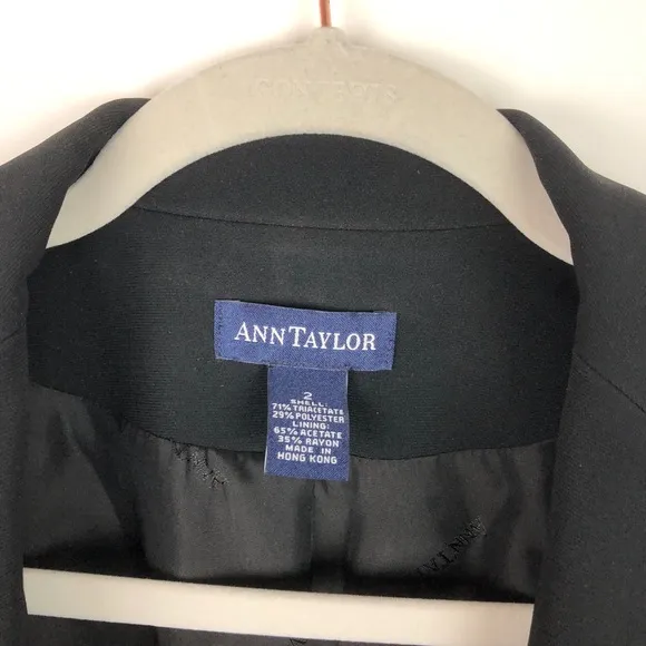 Ann Taylor Black Blazer Suit Coat 3 Buttons