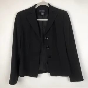 Ann Taylor Black Blazer Suit Coat 3 Buttons