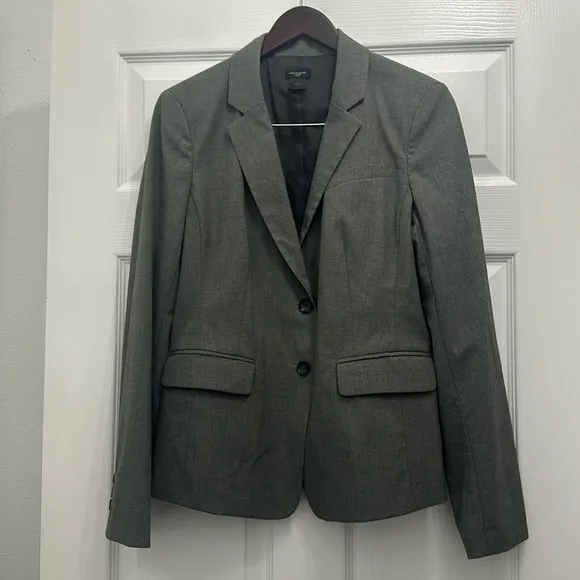 Ann Taylor Suit Jacket Blazer Charcoal Gray Size 12