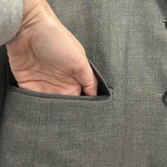 Ann Taylor Suit Jacket Blazer Charcoal Gray Size 12