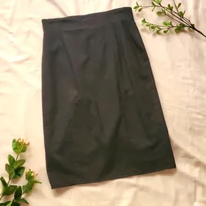 Anne Klein charcoal wool pencil skirt sz 10 [876]