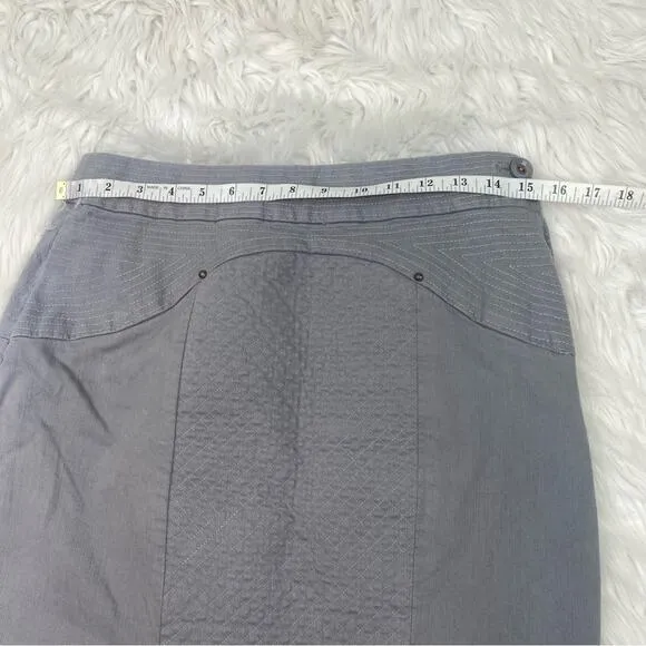 Anthropologie Leifsdottir Alicante Quilted Pencil Skirt Gray Size 6 NWT