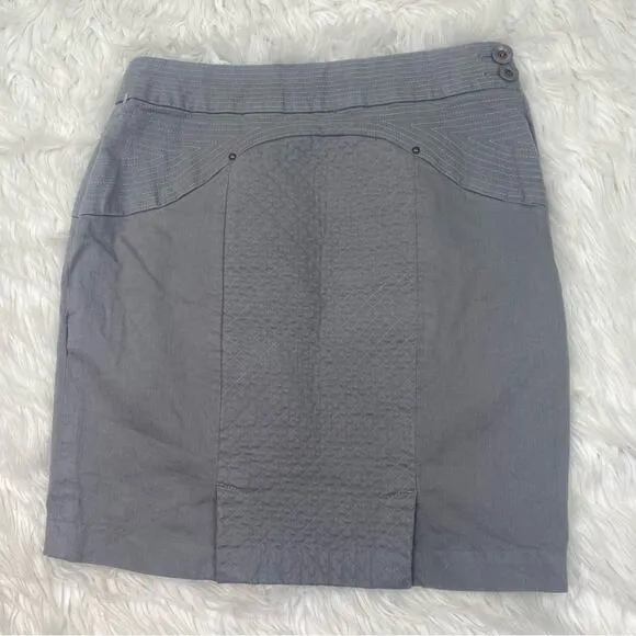 Anthropologie Leifsdottir Alicante Quilted Pencil Skirt Gray Size 6 NWT