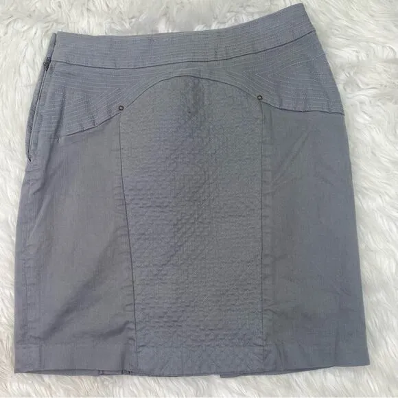 Anthropologie Leifsdottir Alicante Quilted Pencil Skirt Gray Size 6 NWT