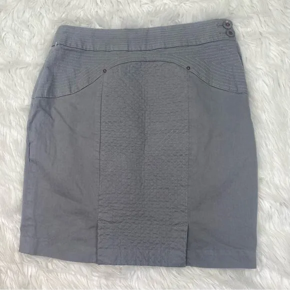 Anthropologie Leifsdottir Alicante Quilted Pencil Skirt Gray Size 6 NWT