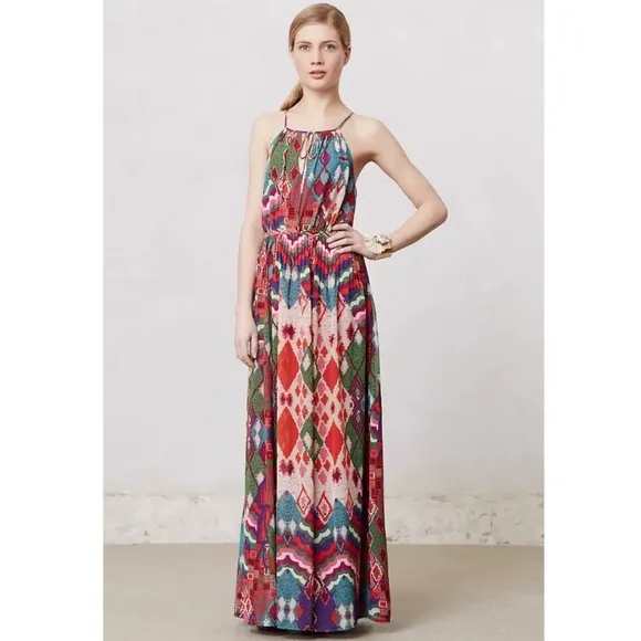 Anthropologie Maeve Tarana maxi printed dress size 6