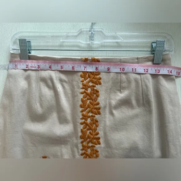 Anthropologie Verona Embroidered Pencil Skirt