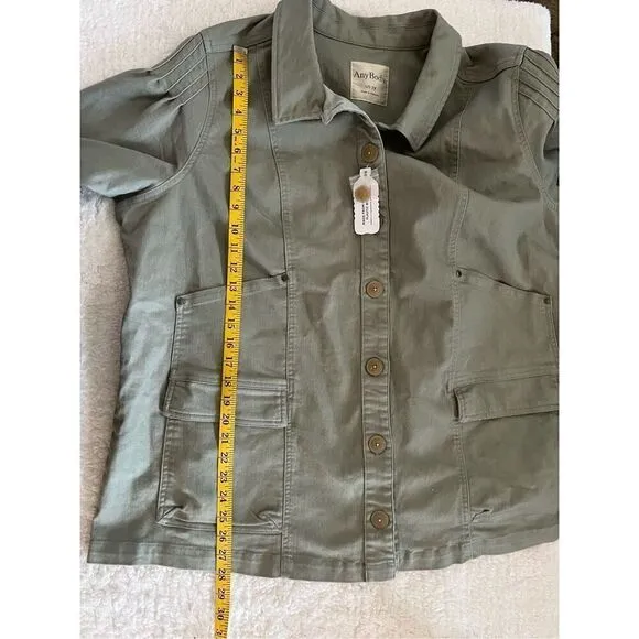 AnyBody Stretch Twill Utility Jacket with Pockets (2X)