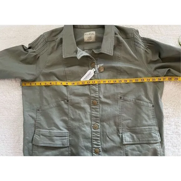 AnyBody Stretch Twill Utility Jacket with Pockets (2X)
