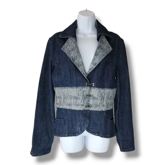 Apple Bottoms Denim Suit Jacket Size Large
