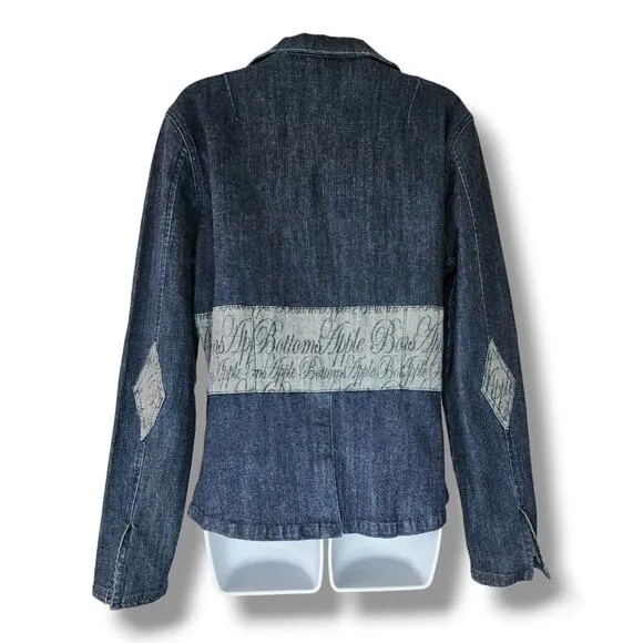 Apple Bottoms Denim Suit Jacket Size Large