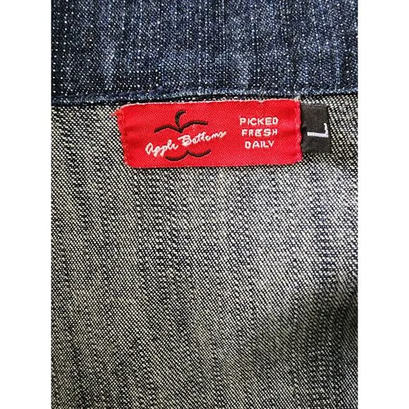 Apple Bottoms Denim Suit Jacket Size Large